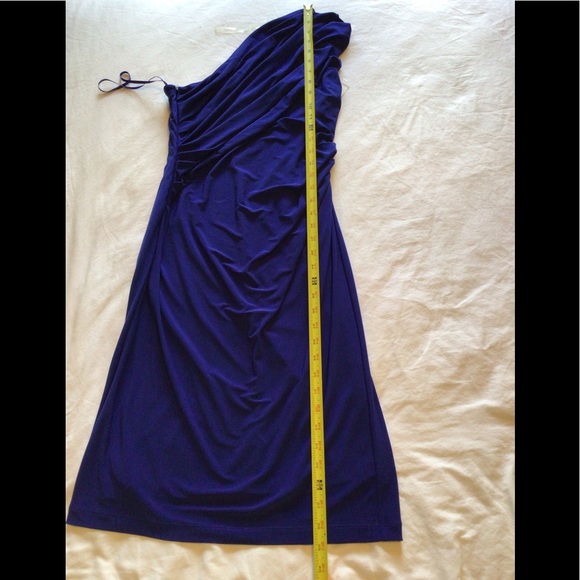 Evan-Picone One Shoulder Royal Blue Knit Dress. 6 - Picture 11 of 12